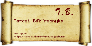 Tarcsi Bársonyka névjegykártya